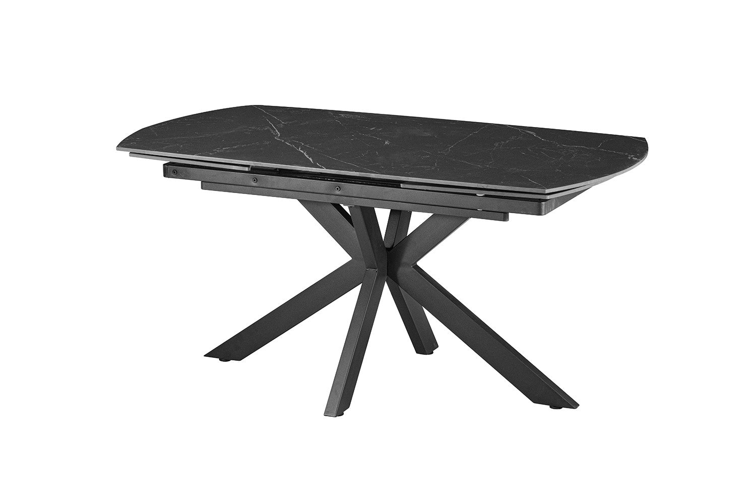 NEW - Extendable table 'Ares' 160-240 cm Danish Oval Stone Black