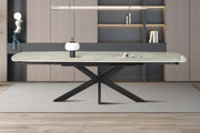 NEW - Extendable table 'Ares' 160-240 cm Danish Oval Glossy Stone Beige