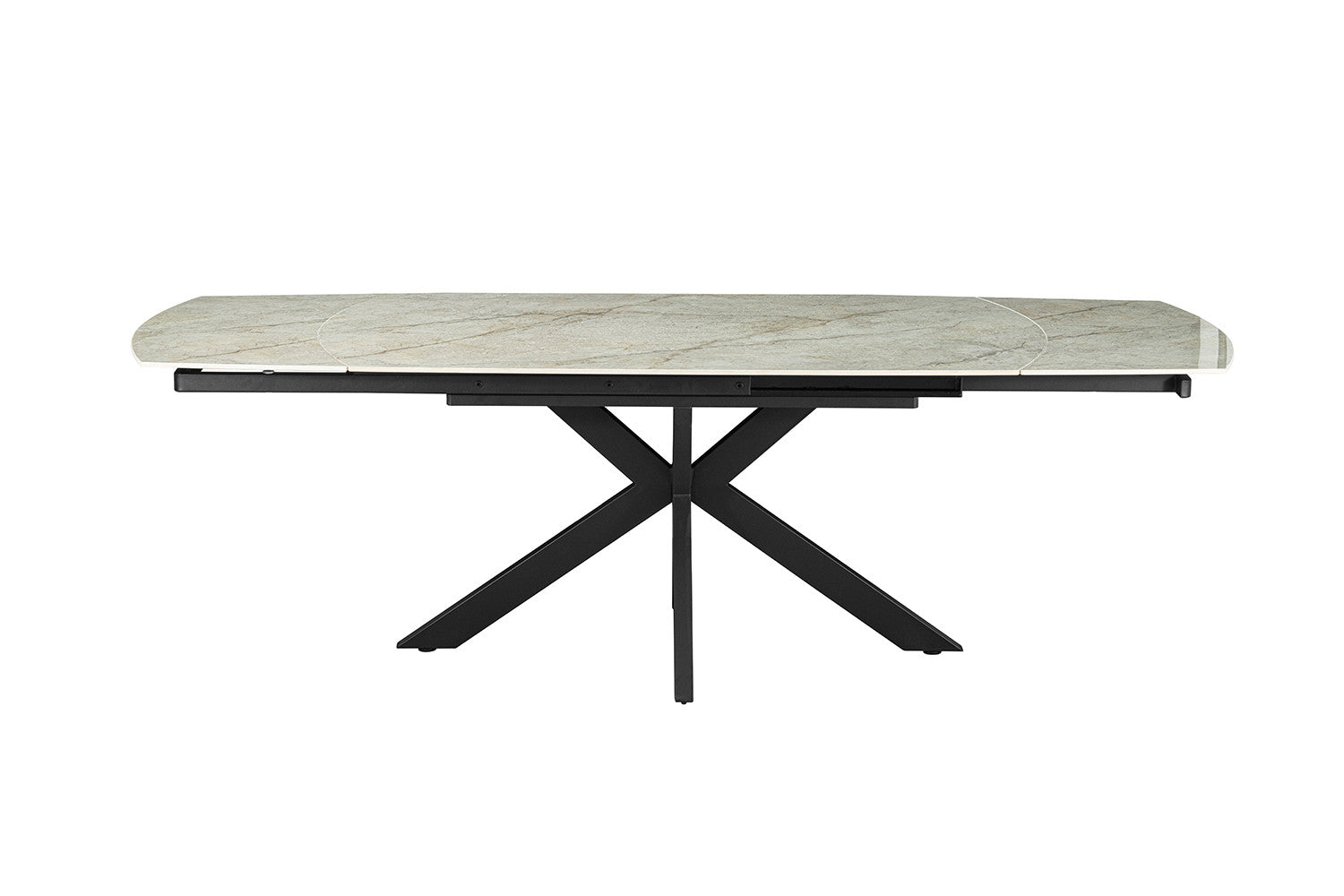 NEW - Extendable table 'Ares' 160-240 cm Danish Oval Glossy Stone Beige