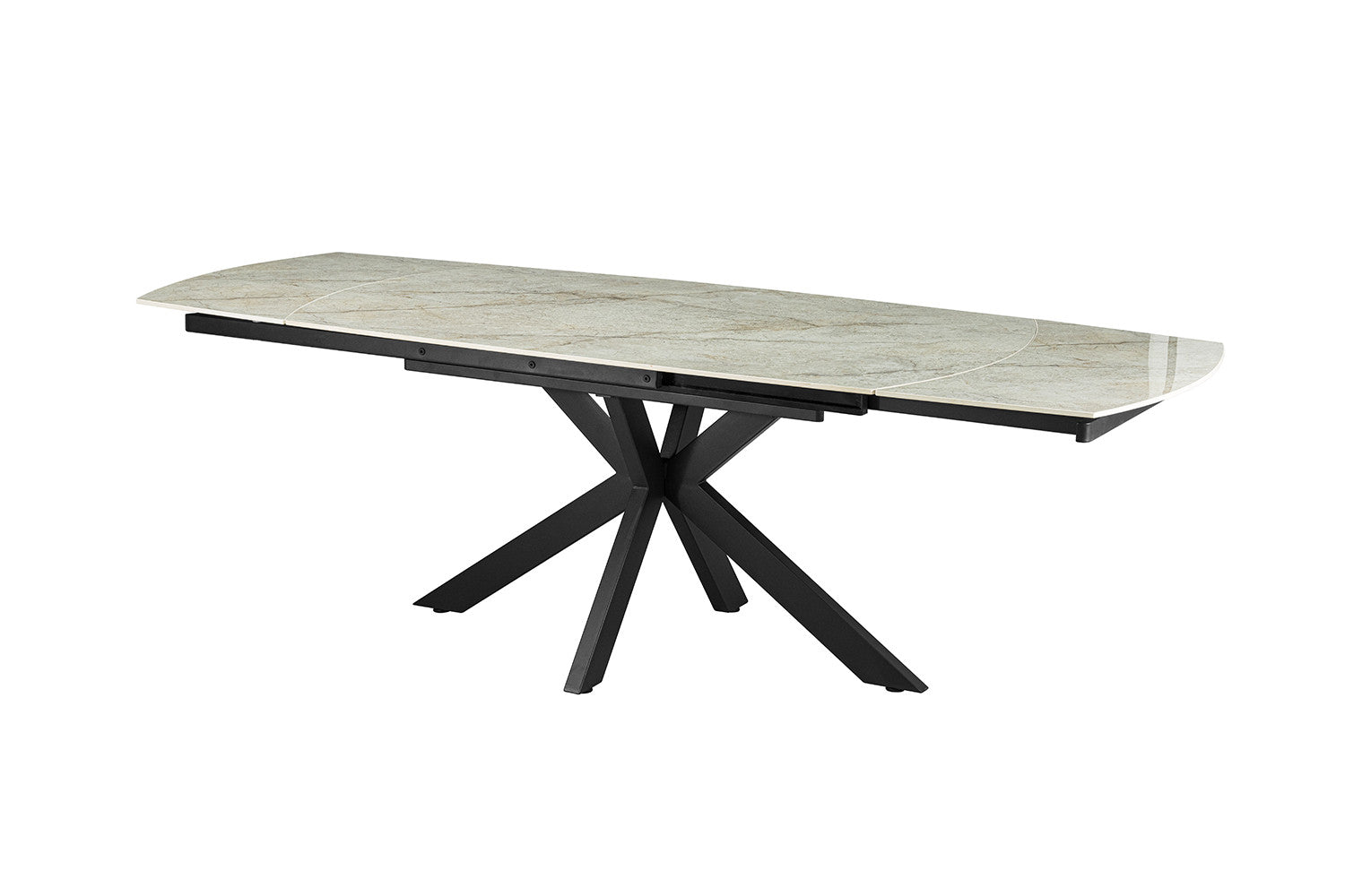 NEW - Extendable table 'Ares' 160-240 cm Danish Oval Glossy Stone Beige