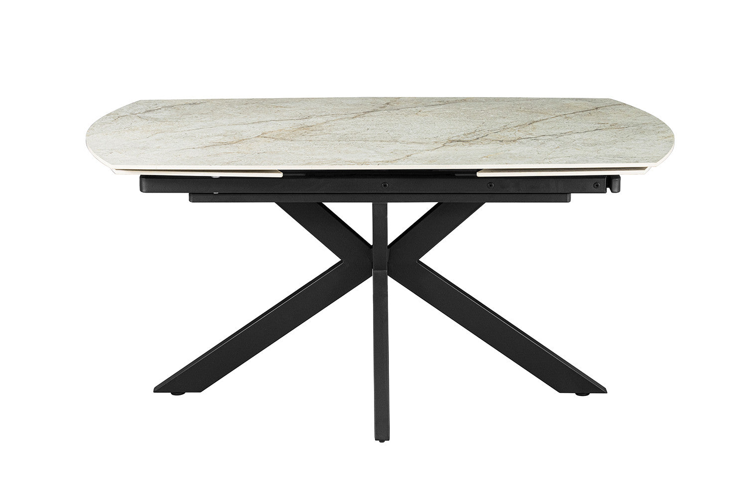 NEW - Extendable table 'Ares' 160-240 cm Danish Oval Glossy Stone Beige