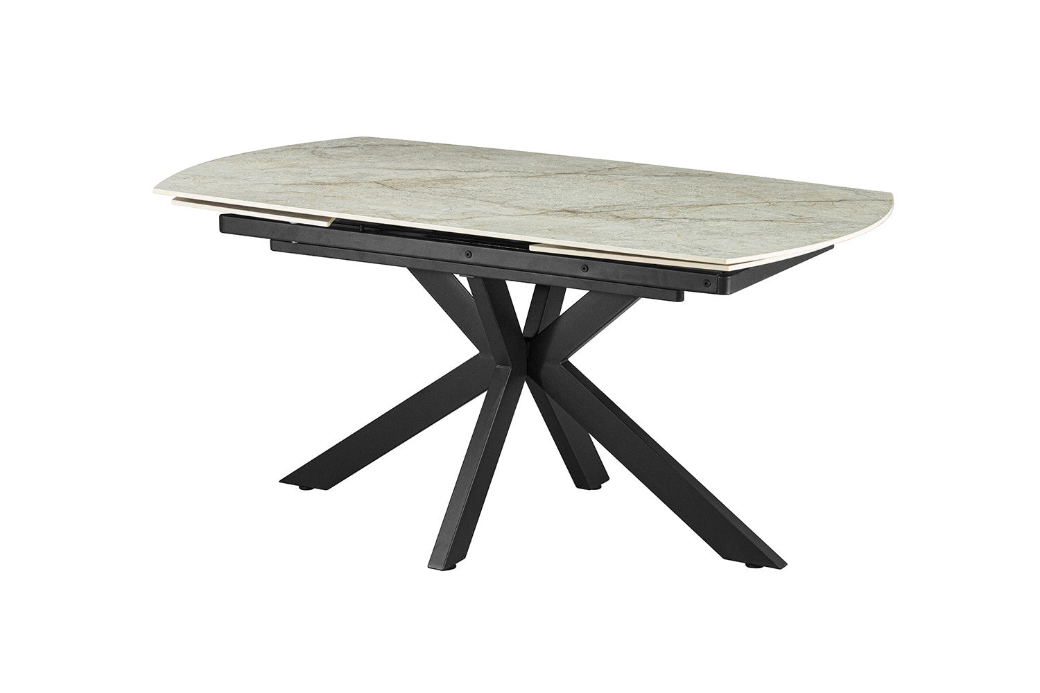 NEW - Extendable table 'Ares' 160-240 cm Danish Oval Glossy Stone Beige