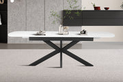 NEW - Extendable table 'Hestia' 180-220 cm Danish Oval Stone White