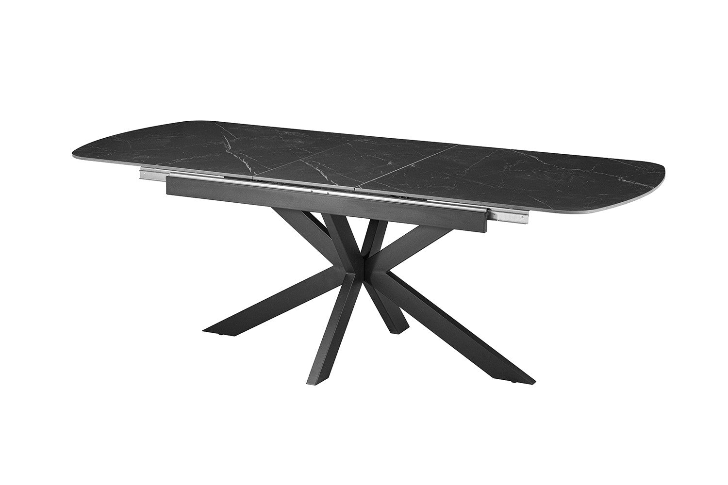 NEW - Extendable table 'Hestia' 180-220 cm Danish Oval Stone Black