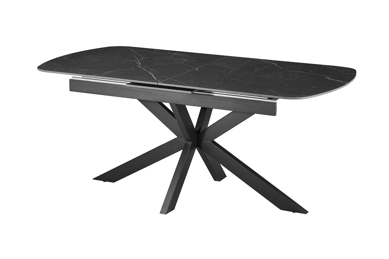 NEW - Extendable table 'Hestia' 180-220 cm Danish Oval Stone Black