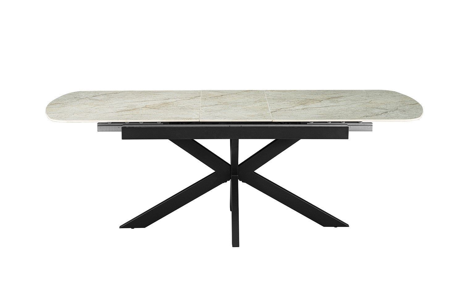 NEW - Extendable table 'Hestia' 180-220 cm Danish Oval Gloss. Stone Beige