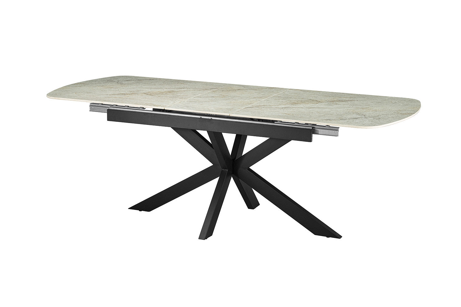 NEW - Extendable table 'Hestia' 180-220 cm Danish Oval Gloss. Stone Beige