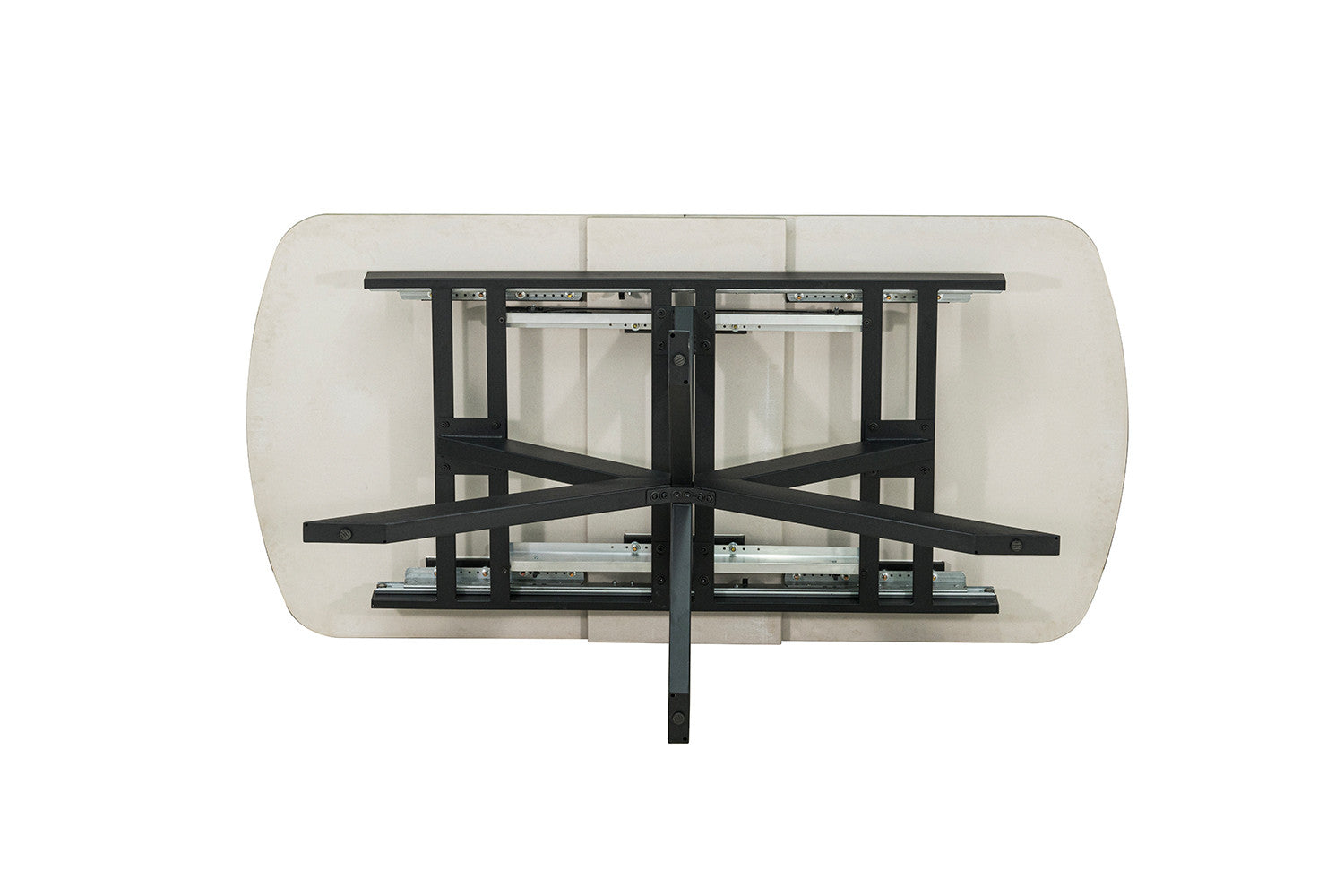 NEW - Extendable table 'Hestia' 180-220 cm Danish Oval Gloss. Stone Beige