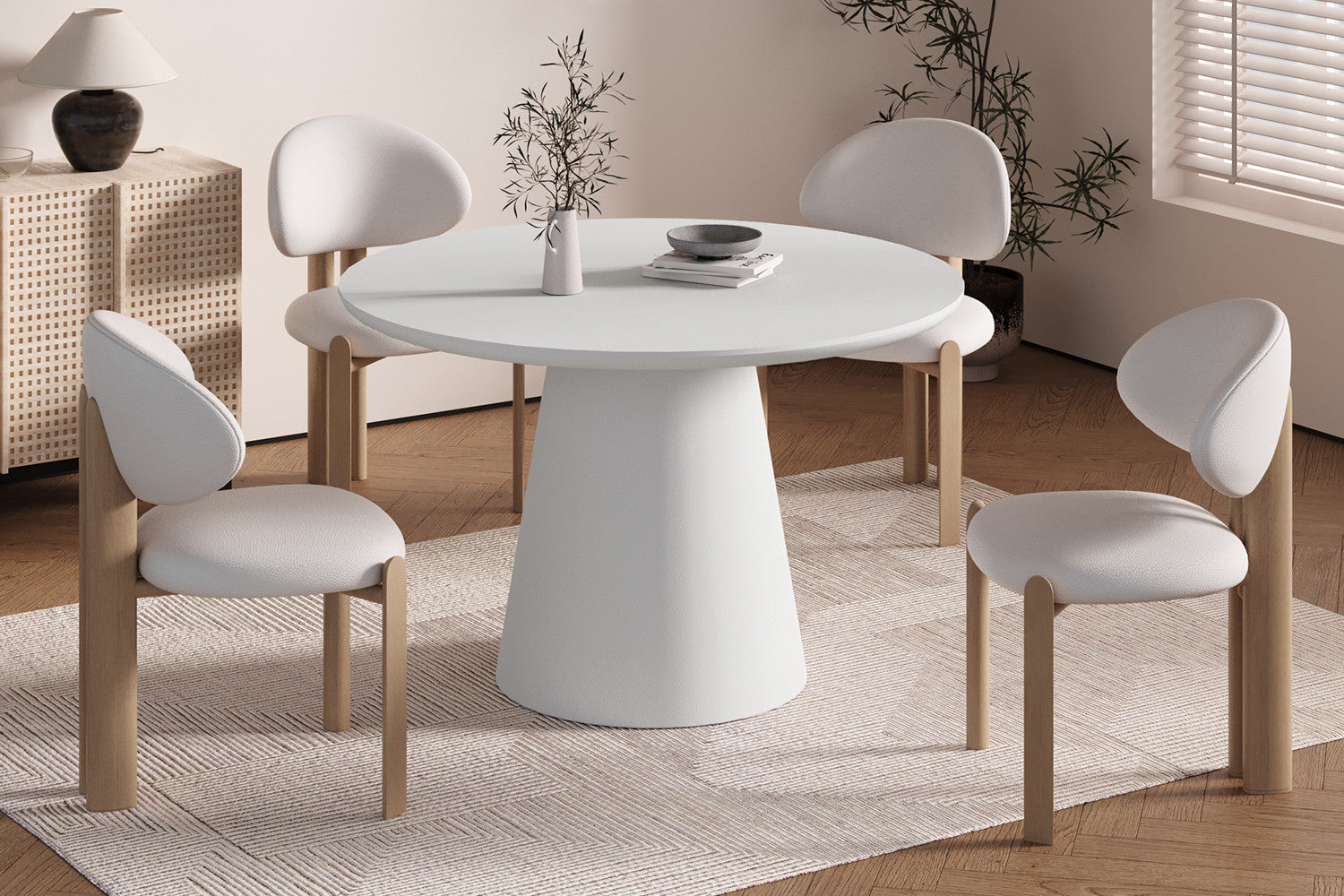 Tafel 'Tavira' 120 cm Rond Cement Ecru