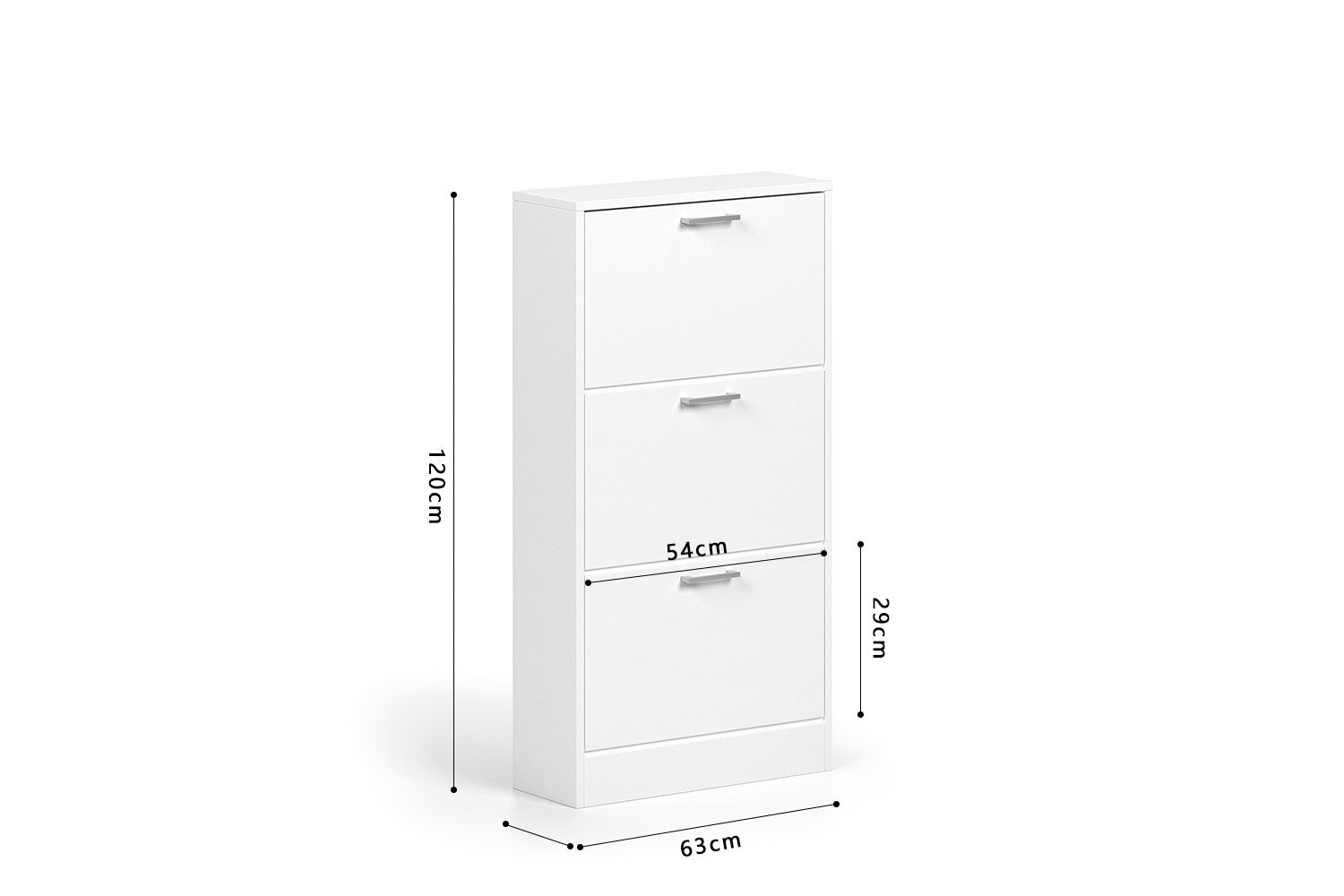 Shoe cabinet 'Carini' 3 drawers White
