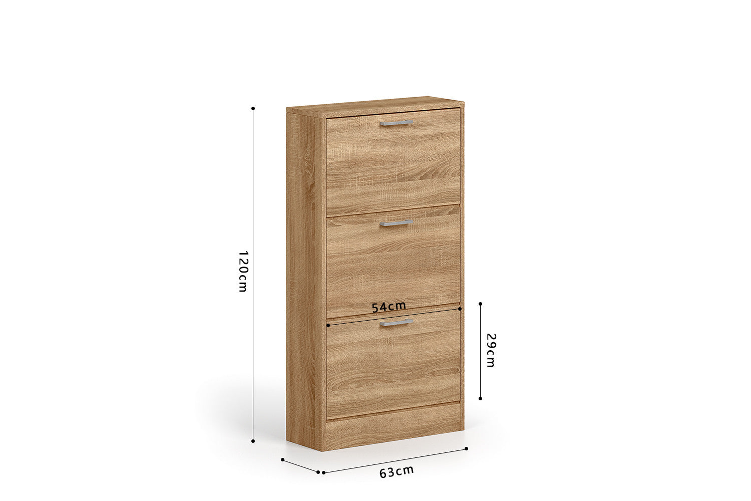 Shoe cabinet 'Carini' 3 drawers Sonoma