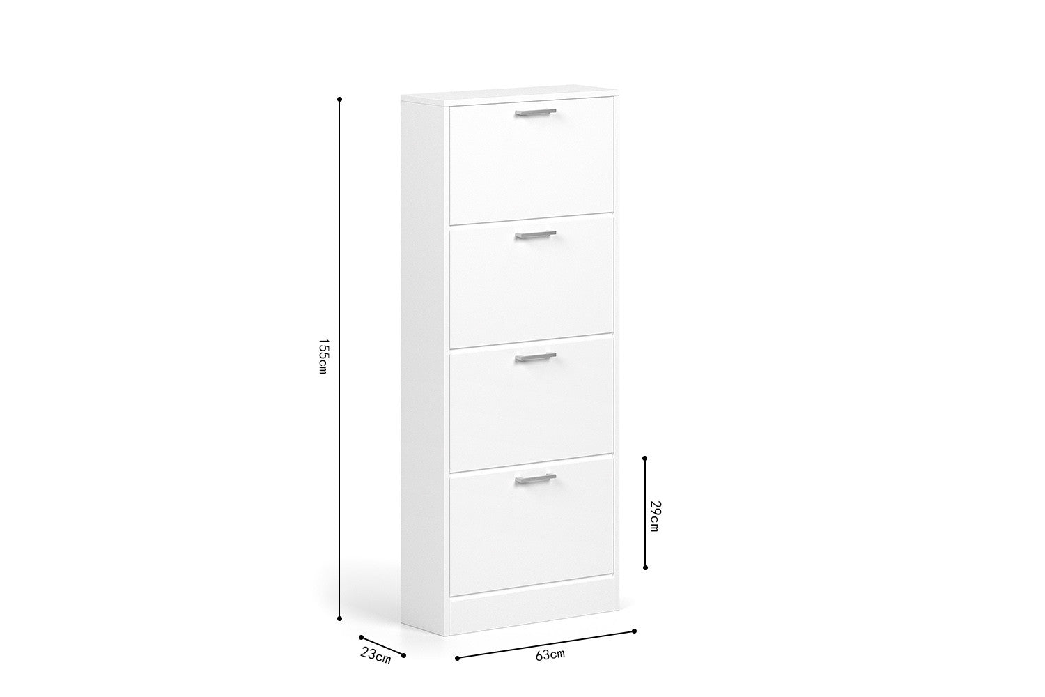 Shoe cabinet 'Carini' 4 drawers White