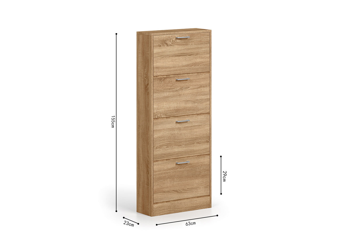Shoe cabinet 'Carini' 4 drawers Sonoma