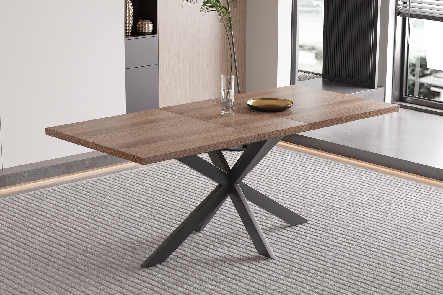 Extendable table 'Kos' 160-200 cm Dark brown