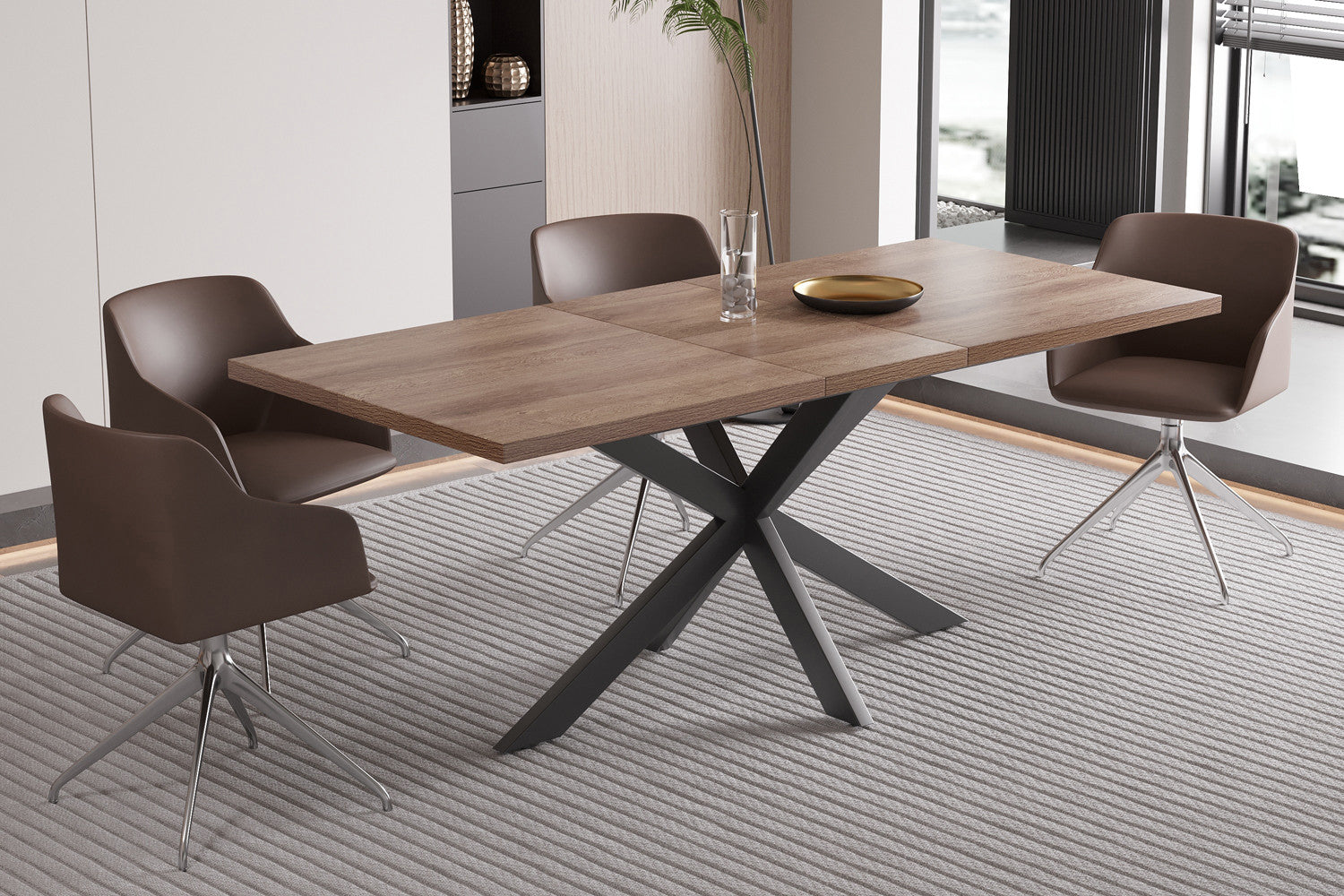 Extendable table 'Kos' 160-200 cm Dark brown