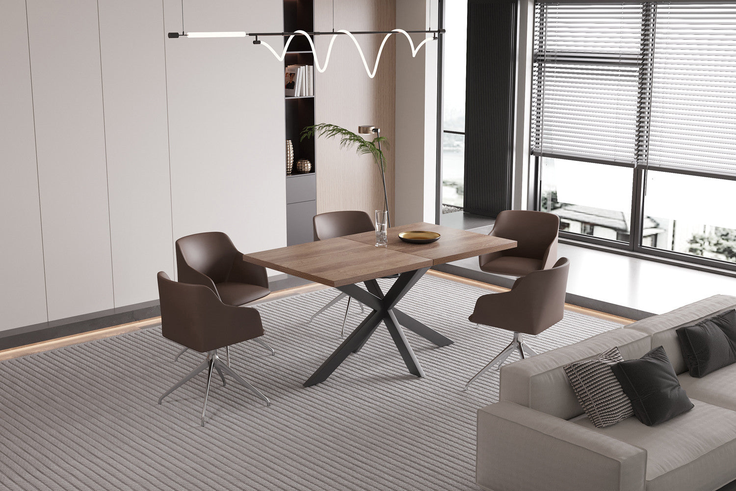 Extendable table 'Kos' 160-200 cm Dark brown