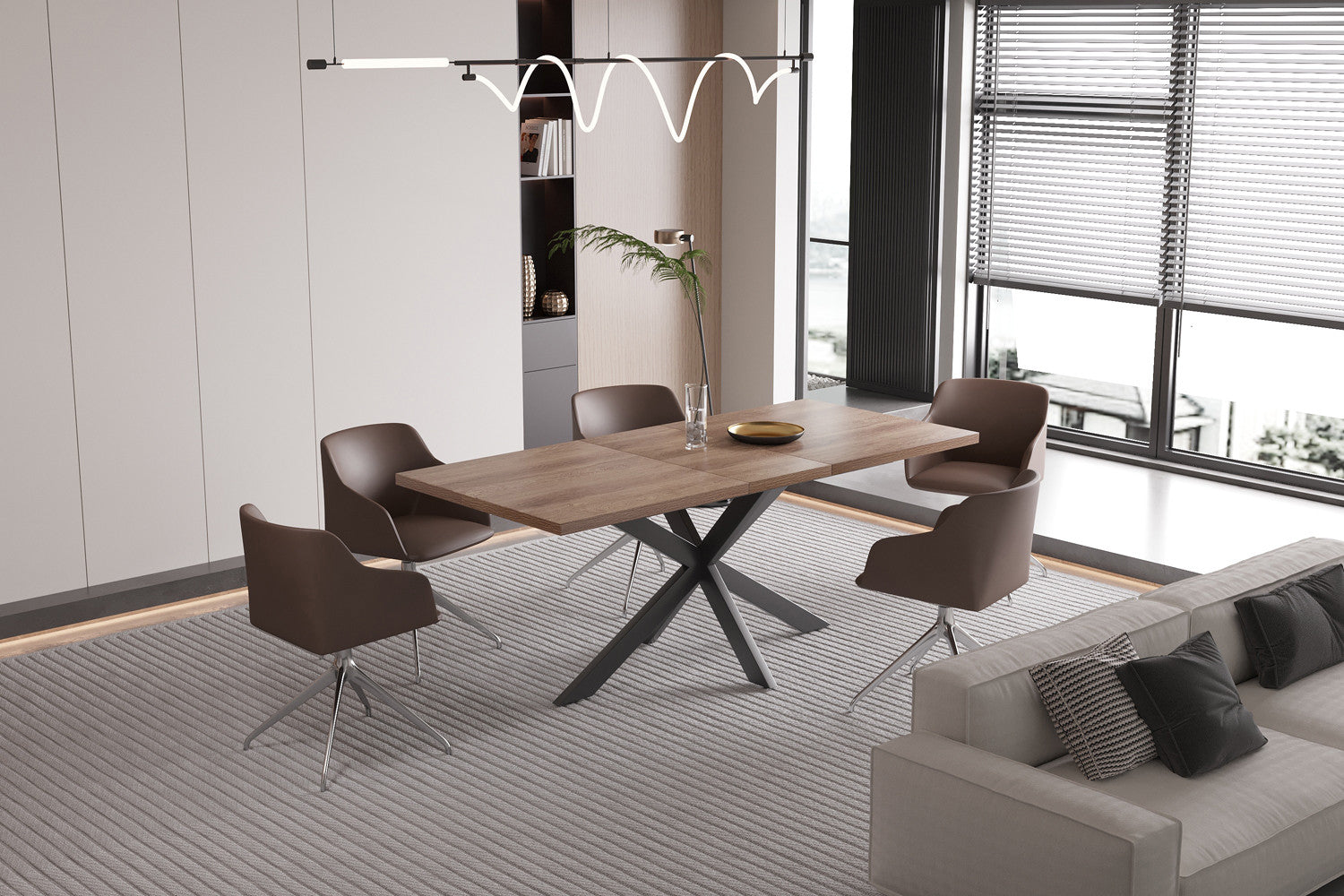Extendable table 'Kos' 160-200 cm Dark brown
