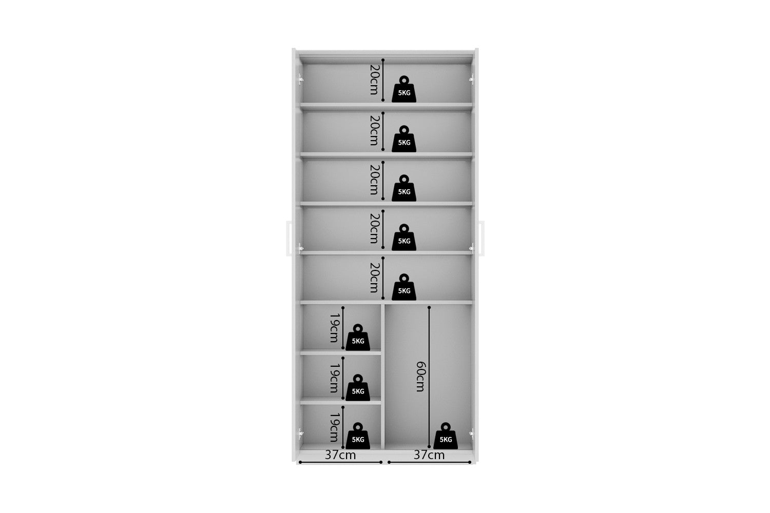 Shoe cabinet 'Mike' 2 doors White