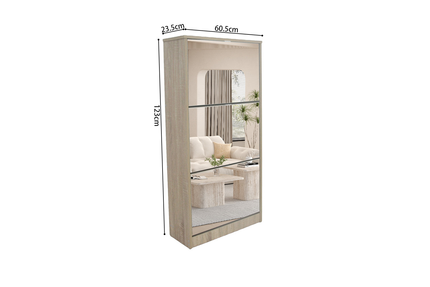 Shoe cabinet 'Mex' Mirror 3 drawers Decor Sonoma