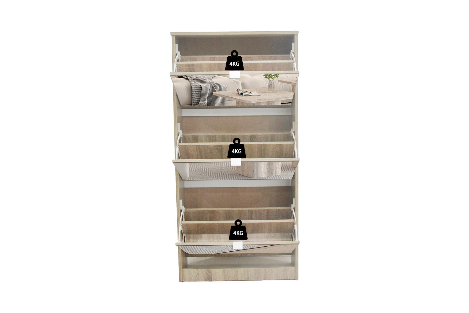 Shoe cabinet 'Mex' Mirror 3 drawers Decor Sonoma