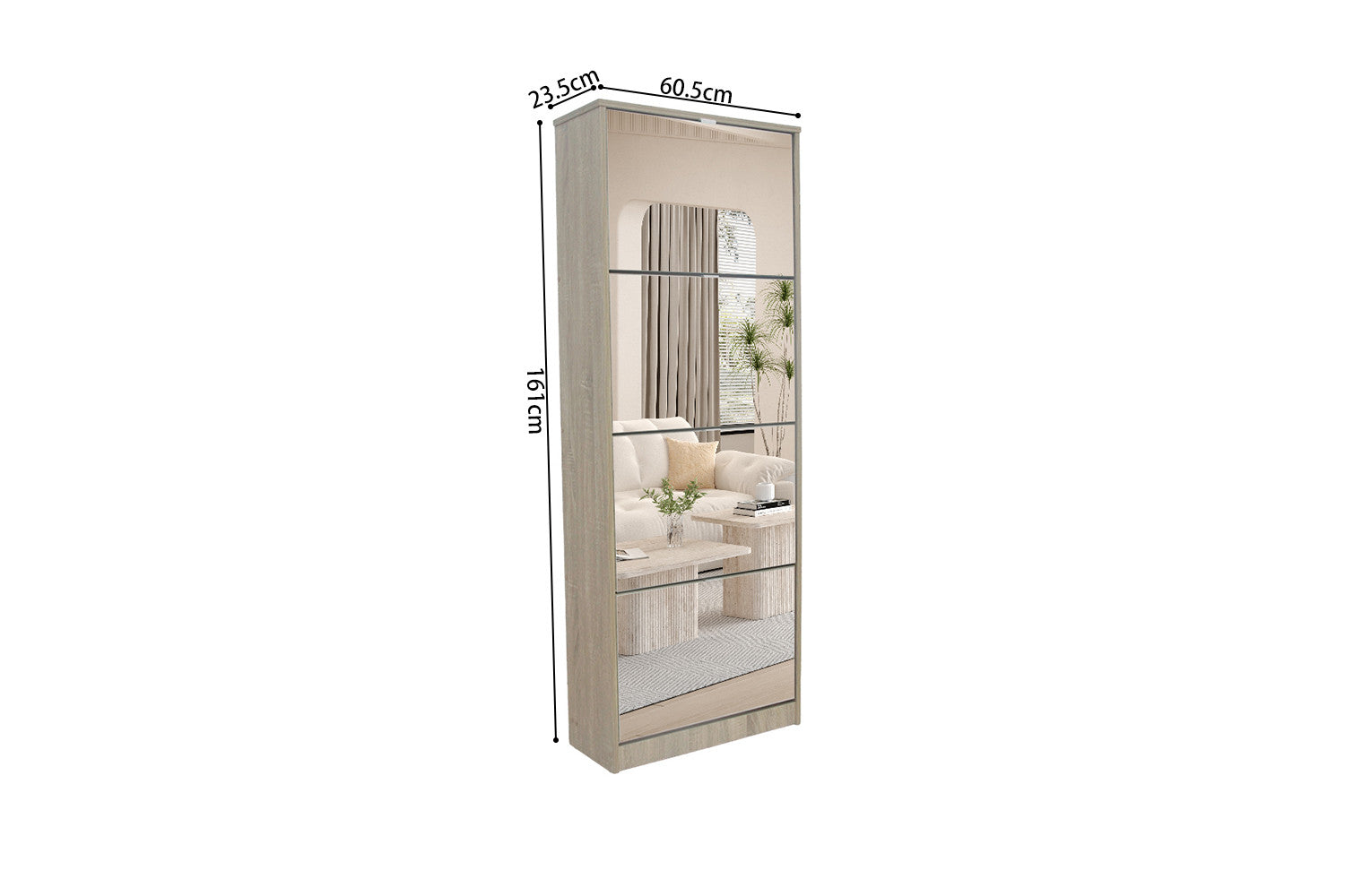 Shoe cabinet 'Mex' Mirror 4 drawers Decor Sonoma