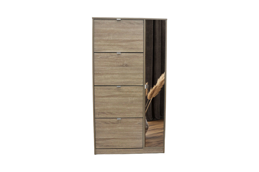 Shoe cabinet 'Marcel' 4 drawers and 1 mirrored door Decor Sonoma