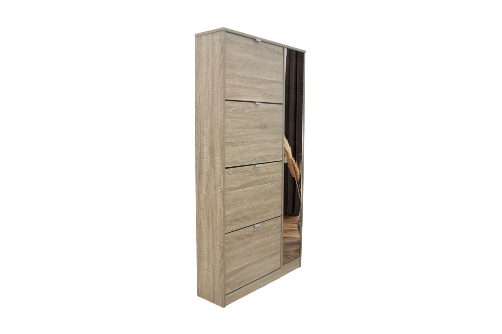 Shoe cabinet 'Marcel' 4 drawers and 1 mirrored door Decor Sonoma