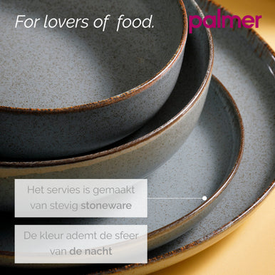 Palmer Bord Antigo 28 cm Porselein Blauw 2 stuks