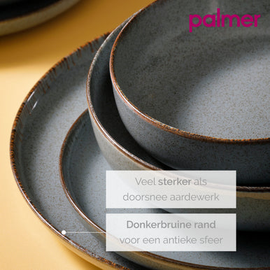 Palmer Bord Antigo 28 cm Porselein Blauw 2 stuks