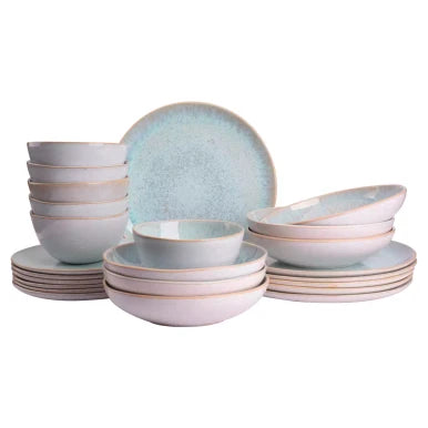 Palmer Serviesset Light Blue Sea Stoneware 6-persoons 24-delig Blauw