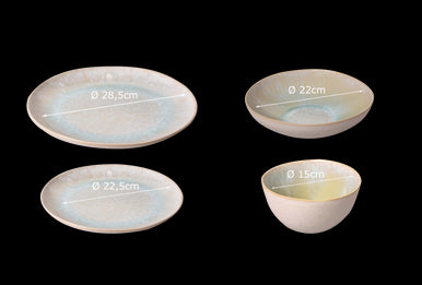 Palmer Serviesset Light Blue Sea Stoneware 6-persoons 24-delig Blauw