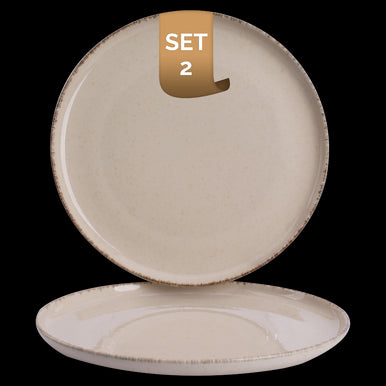 Palmer Bord Antigo 28 cm Porselein Crème 2 stuks