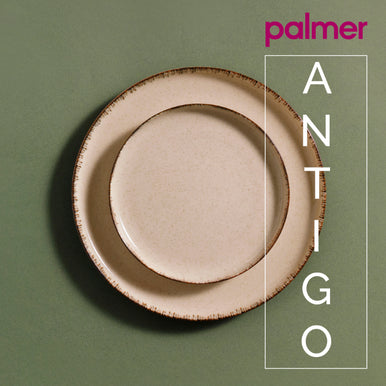 Palmer Bord Antigo 28 cm Porselein Crème 2 stuks