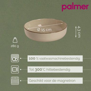 Palmer Schaal Antigo 15 cm 47 cl Porselein Crème 2 stuks
