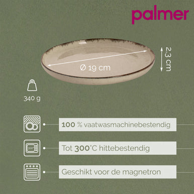 Palmer Bord Antigo 19 cm Porselein Crème 2 stuks