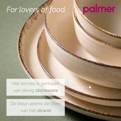 Palmer Bord Antigo 19 cm Porselein Crème 2 stuks