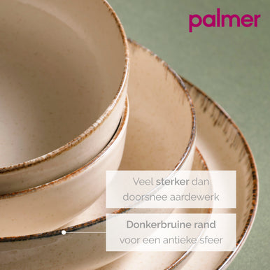 Palmer Bord Antigo 19 cm Porselein Crème 2 stuks