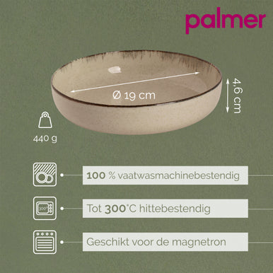 Palmer Bord diep Antigo 19 cm Porselein Crème 2 stuks