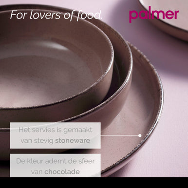 Palmer Serviesset Antigo Porselein 6-persoons 24-delig Bruin