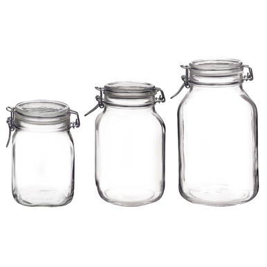 Rocco Bormioli Weckpotset Fido 1L+2L+3L 3-dlg