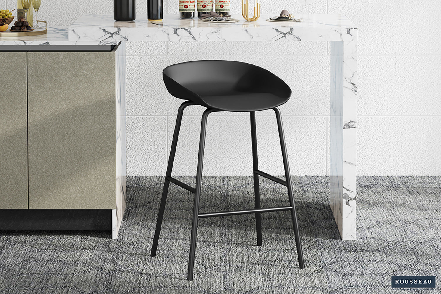 Counter stool 'Anna' PP Black
