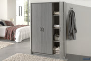 Wardrobe 'Ray' 3 doors Gray oak