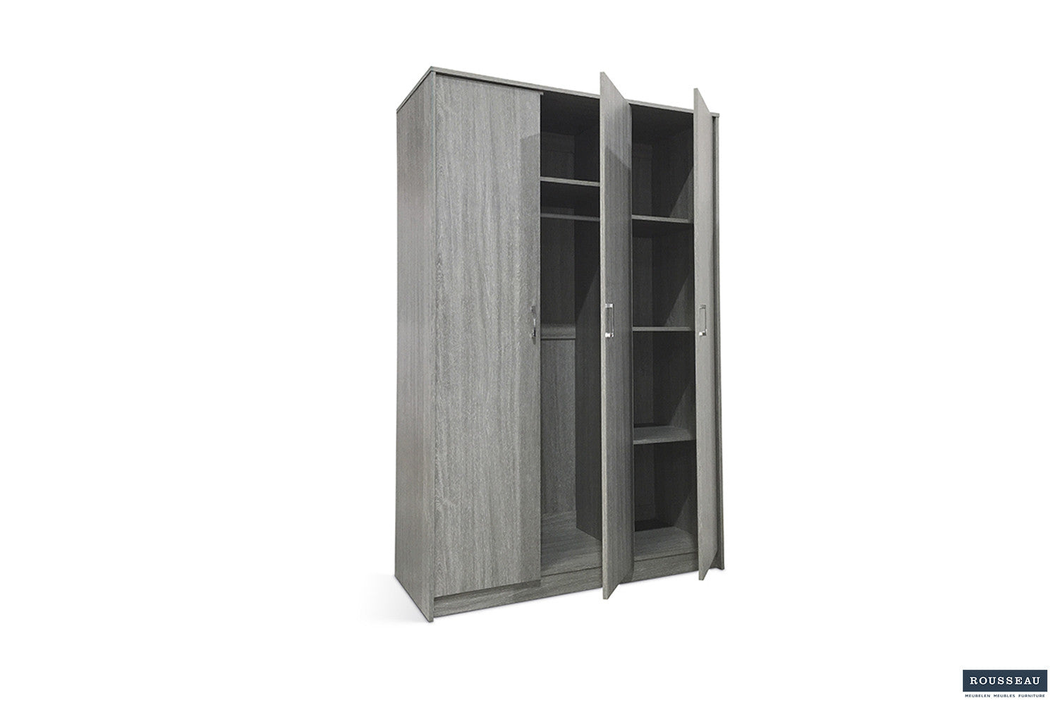 Wardrobe 'Ray' 3 doors Gray oak