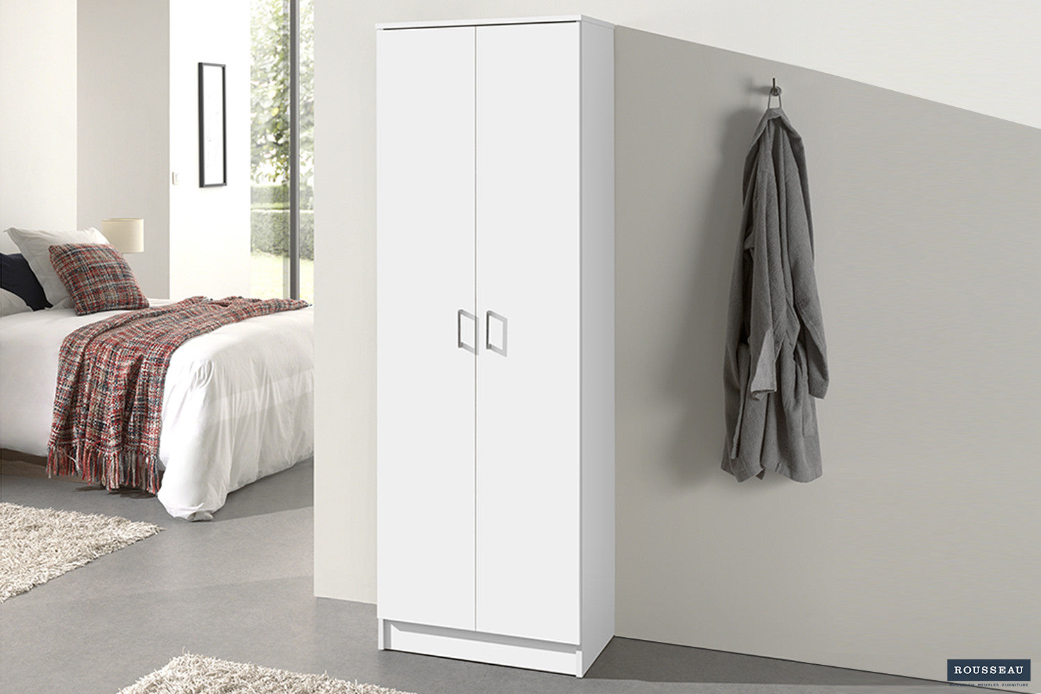Storage cabinet 'Ray' 2 doors and 4 shelves White