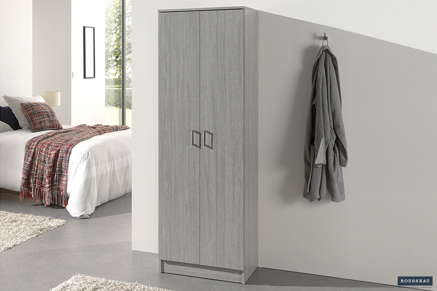 Storage cabinet 'Ray' 2 doors and 4 shelves Gray oak