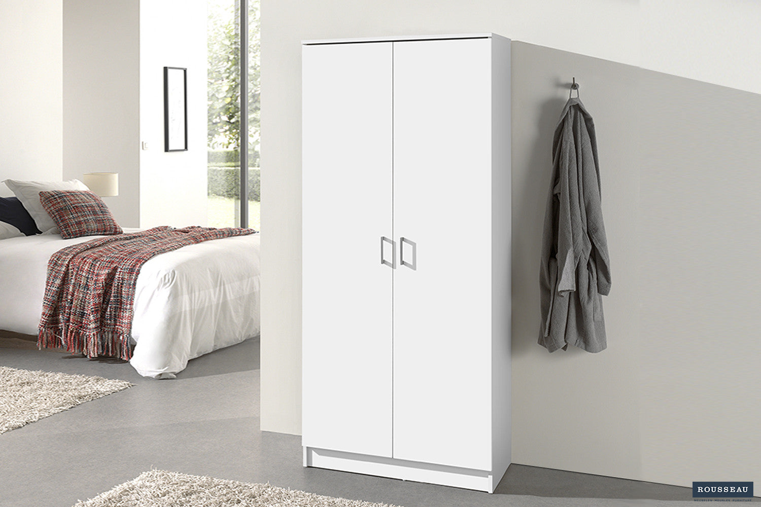 Storage cabinet 'Ray' 2 doors and 4 shelves White