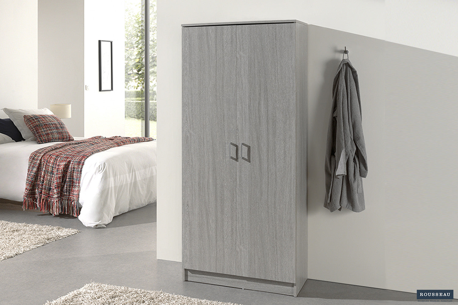 Storage cabinet 'Ray' 2 doors and 4 shelves Gray oak