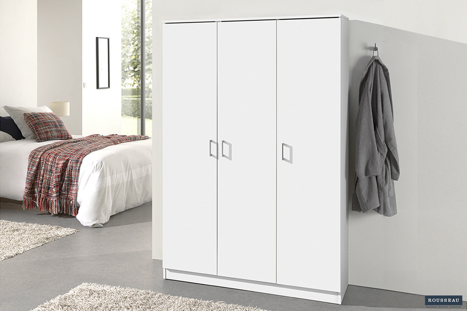 Storage cabinet 'Ray' 3 doors and 4 shelves White