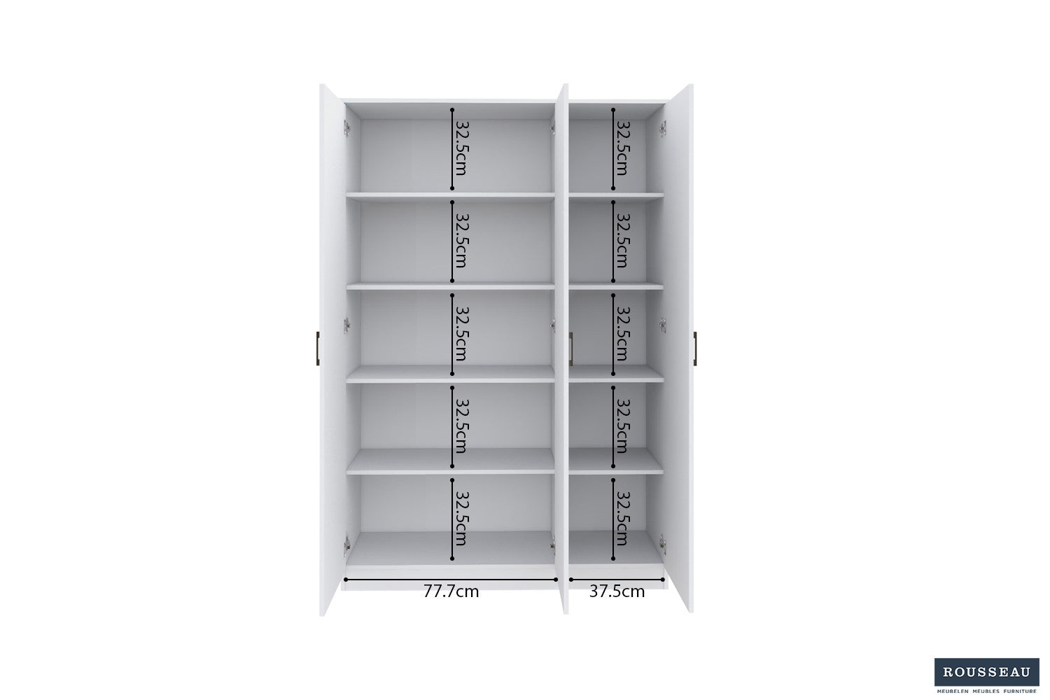Storage cabinet 'Ray' 3 doors and 4 shelves White