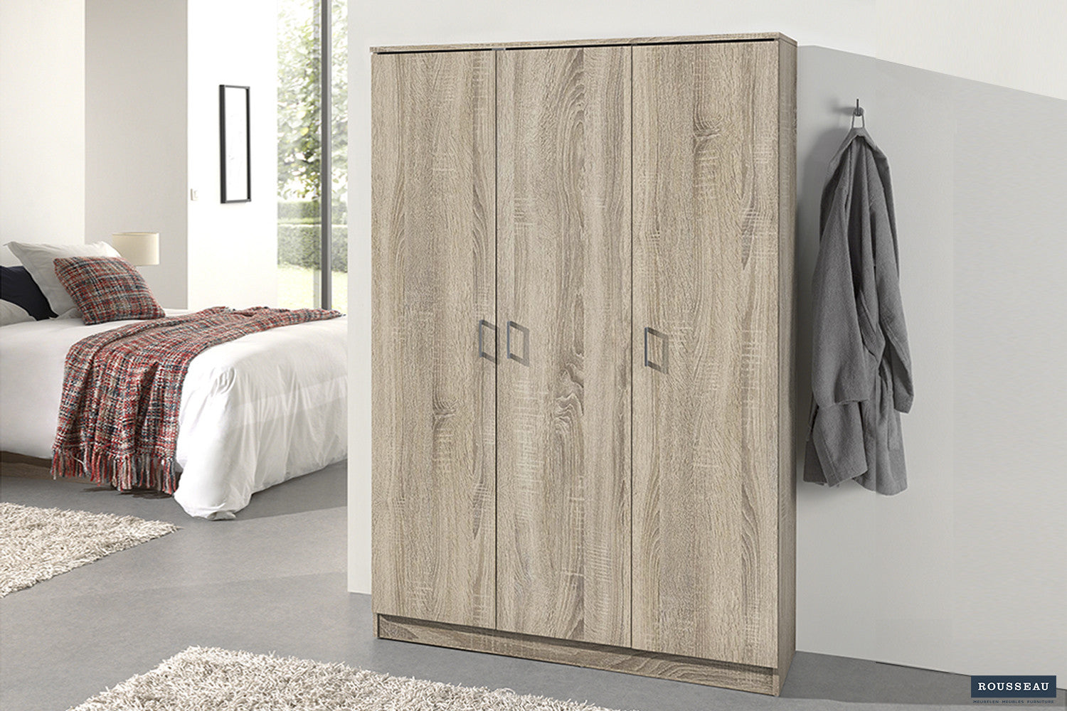 Storage cabinet 'Ray' 3 doors and 4 shelves Sonoma